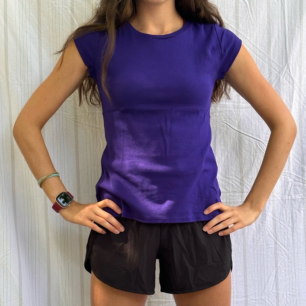 Purple Liz Claiborne Cotton Tee